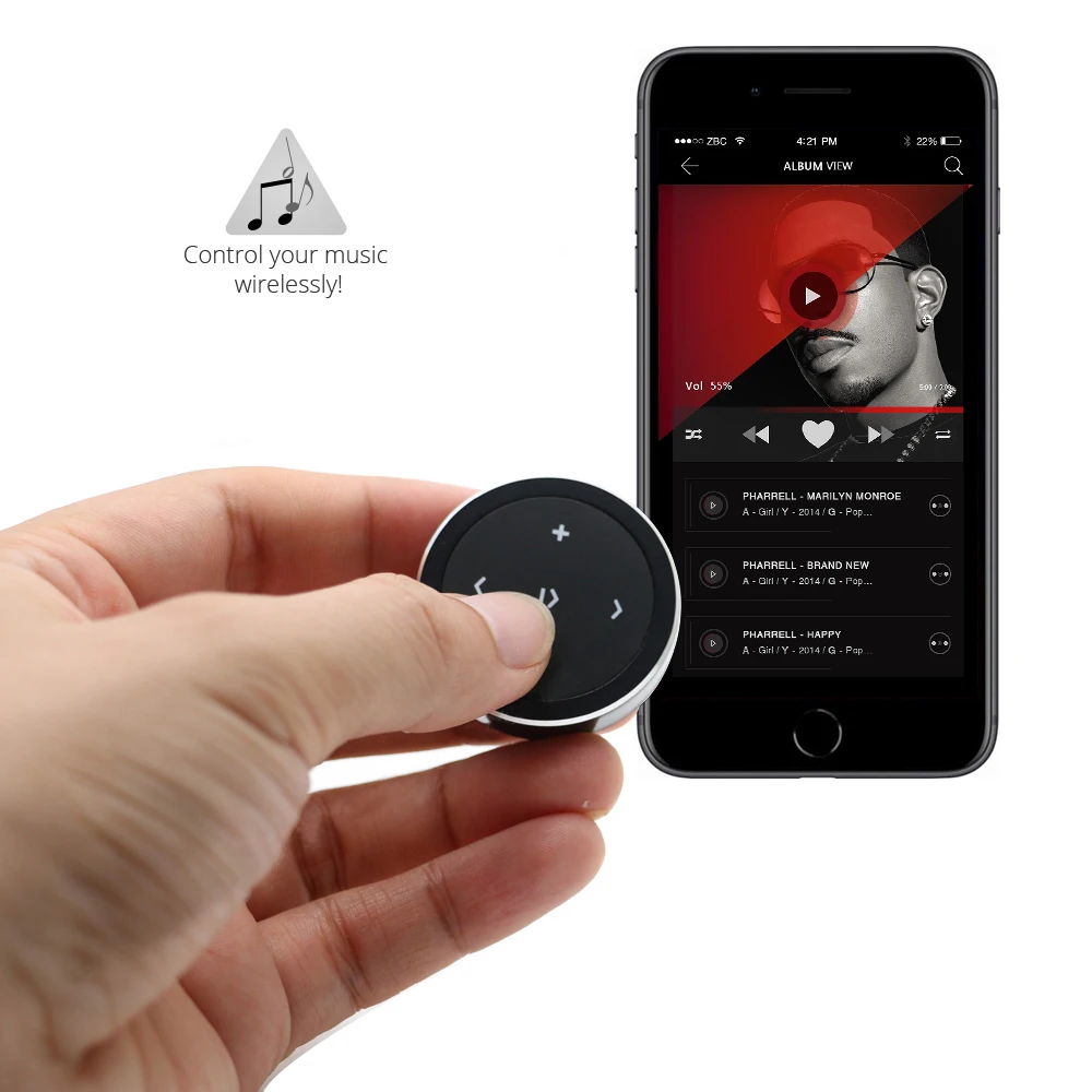 SOONHUA беспроводной Bluetooth медиа Кнопка долгий срок службы батареи умный пульт