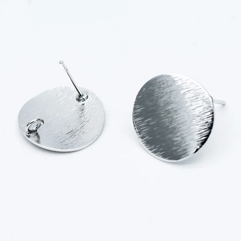 Матовый золото/серебро столбы уха с петлями золотым покрытием Круглый диск