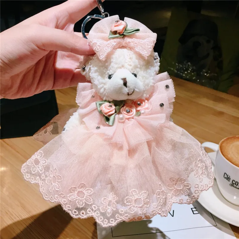 Платье с героями мультфильмов лук горный хрусталь брелок плюшевый медведь