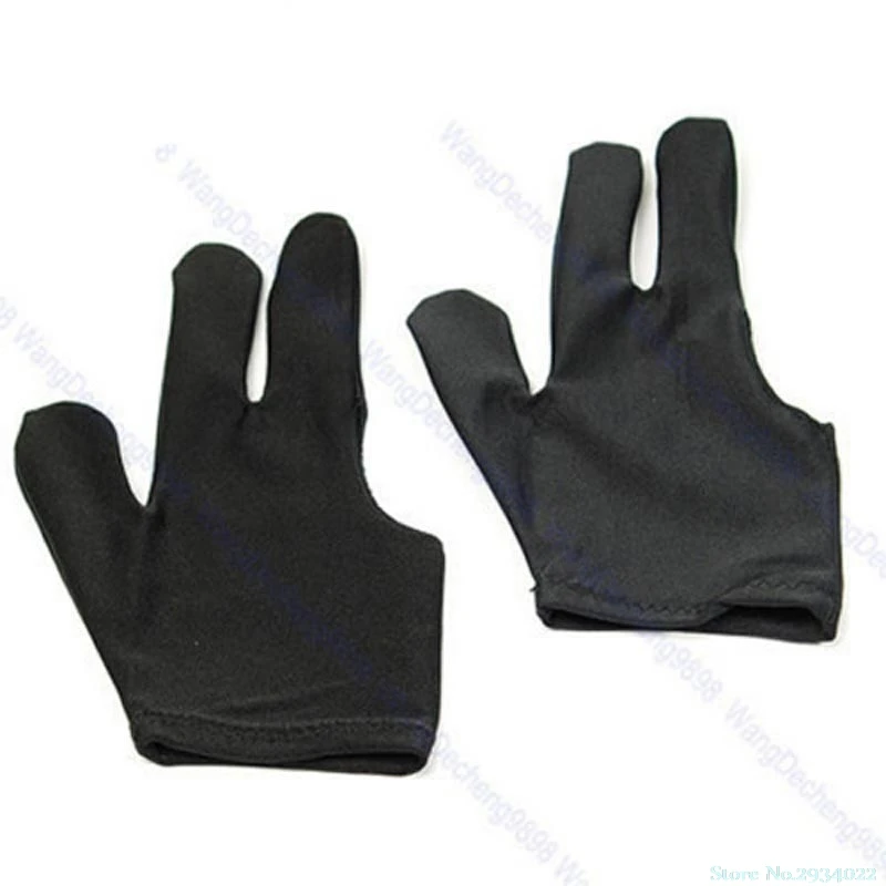 

New 1pc Black Cue Billiard Pool Shooters 3 Fingers profession Gloves Drop Ship