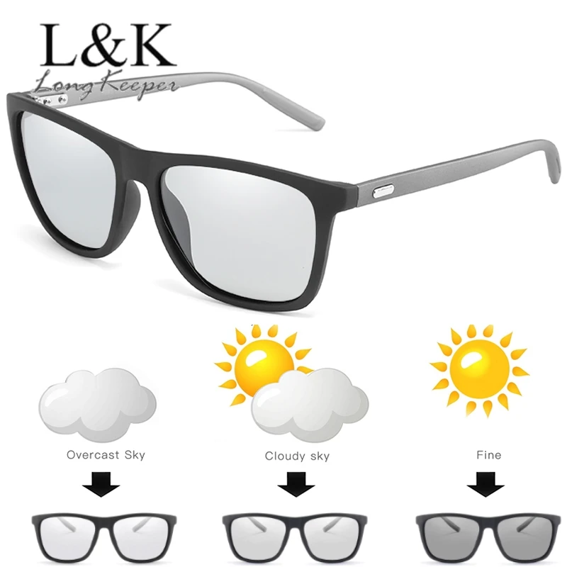 Фотохромные мужские солнцезащитные очки поляризованные для вождения