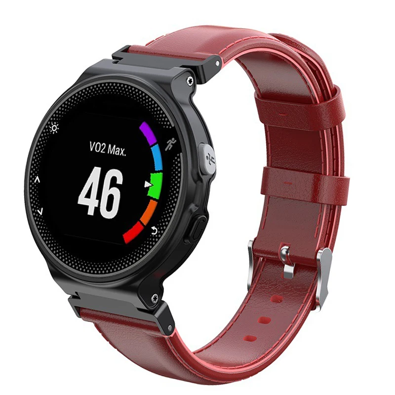 Ремешок из натуральной кожи для смарт часов Garmin Forerunner 220 230 235 620 735 735XT S20 S5