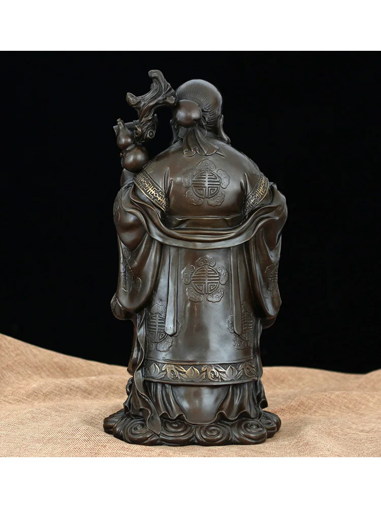 Chinese Feng shui Bronze Copper Lucky God of Longevity Buddha Peach Statue | Дом и сад