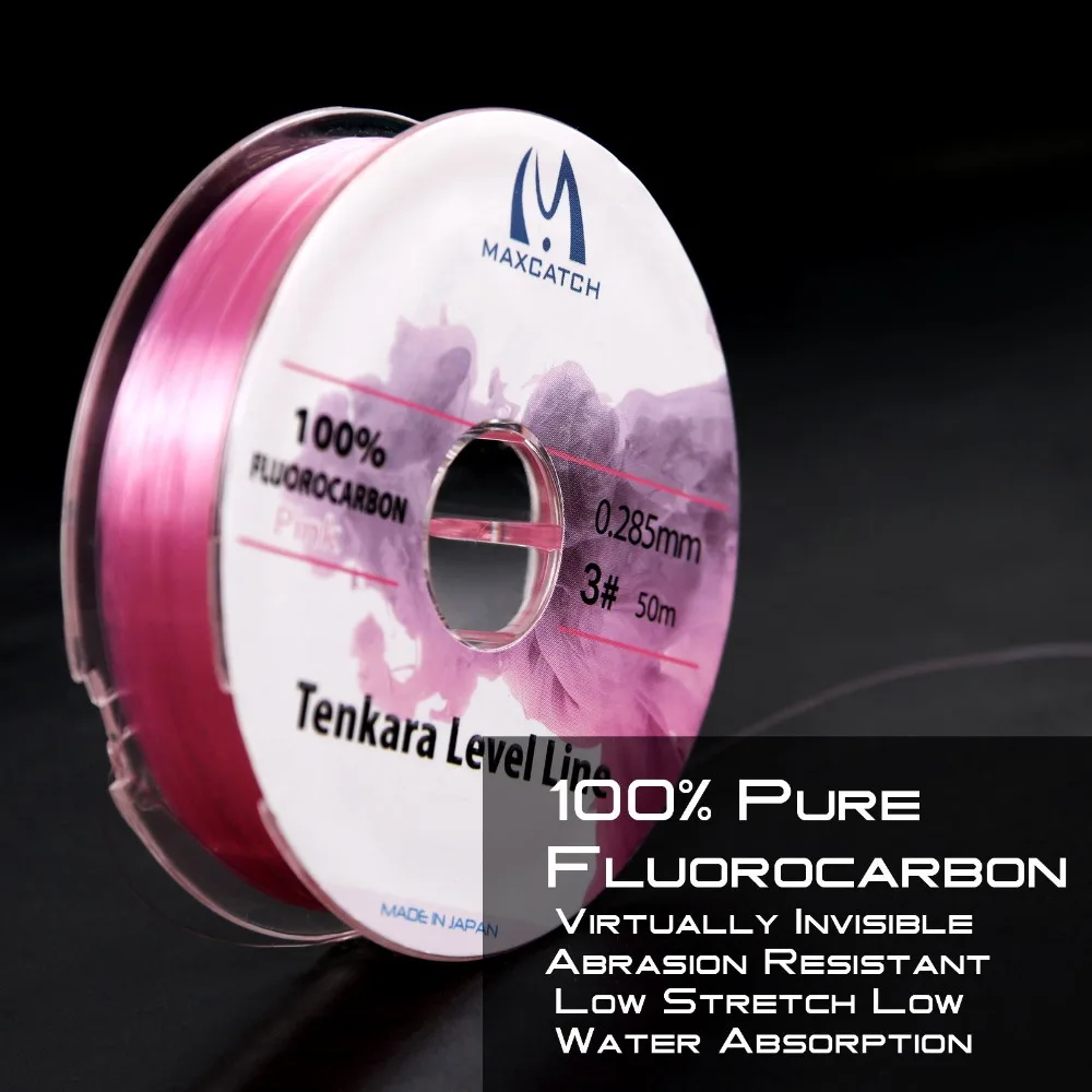 Линия Maximumcatch Tenkara Level 50 м 2,5#/3,0# фторуглеродная леска Tenkara Fly, розовая/оранжевая
