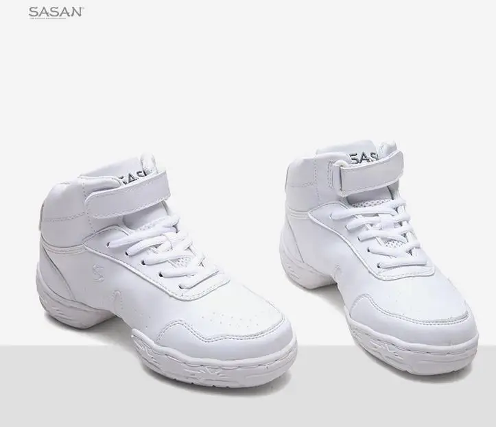 white heel 4cm Кроссовки для Бальных и латиноамериканских танцев; женская обувь SASAN 8837; импортная Современная обувь из натуральной кожи; дышащая обувь без застежки для взрослых - Цвет: white heel 4cm
