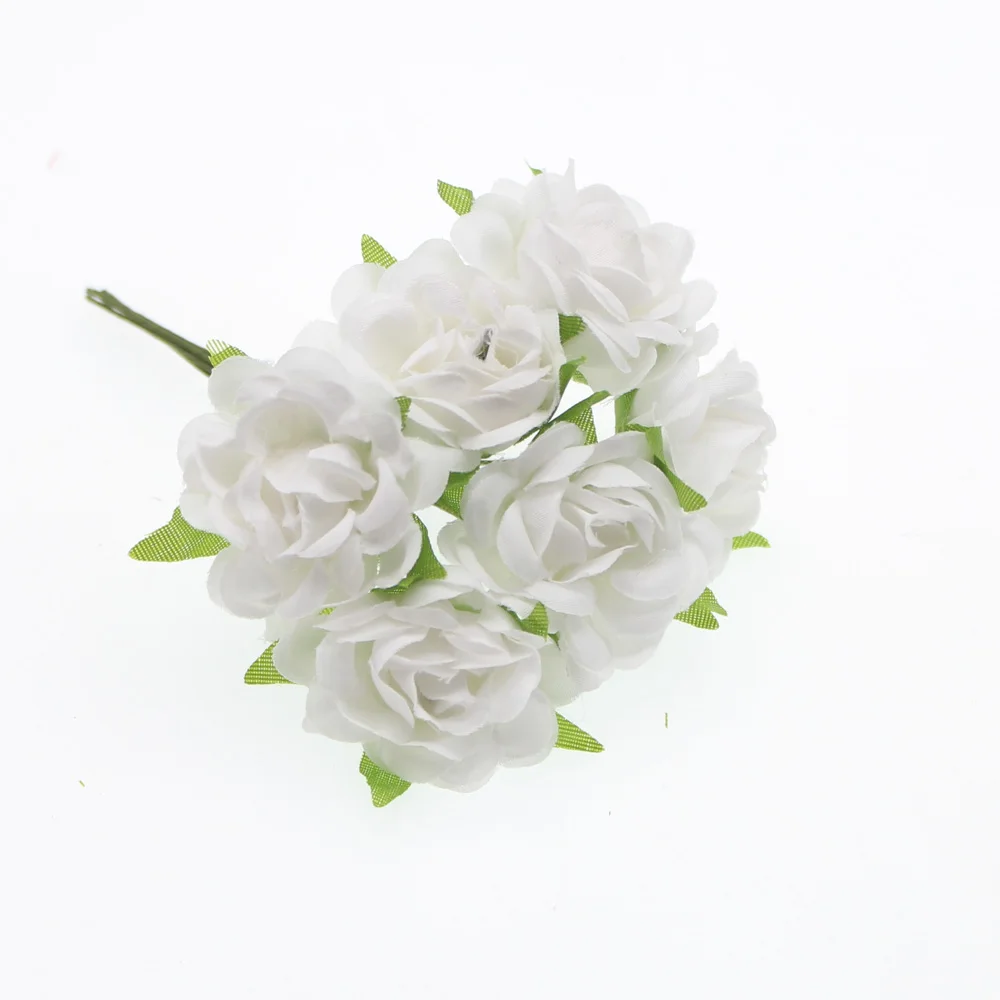 6PCS Cheap Wedding Decoration DIY Wreath Needlework Gift Box Scrapbooking Fake Flower Handmade Artificial Flowers | Дом и сад
