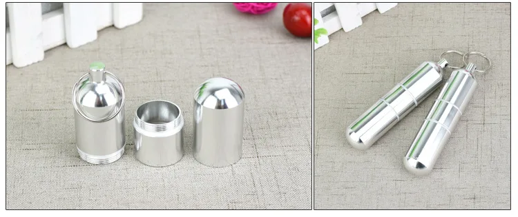 Портативный мини-чехол для бутылки с таблетками алюминиевый контейнер