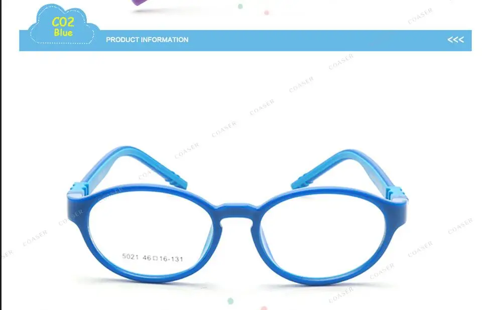 C02 Blue Классическая оправа для маленьких детей; очки для мальчиков и девочек; подходят для чтения на компьютере; рецептурные прозрачные линзы; детские очки - Цвет оправы: C02 Blue