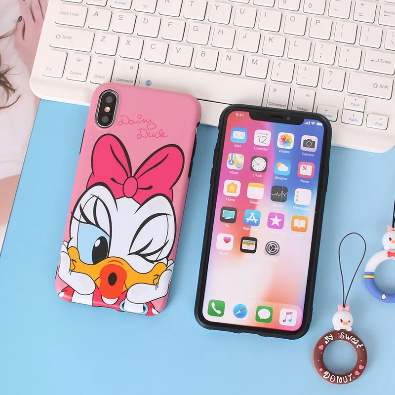 Для iphone 8 plus милые чехлы для телефонов с Минни Микки X 6 6s 6plus 7 7plus мягкая задняя
