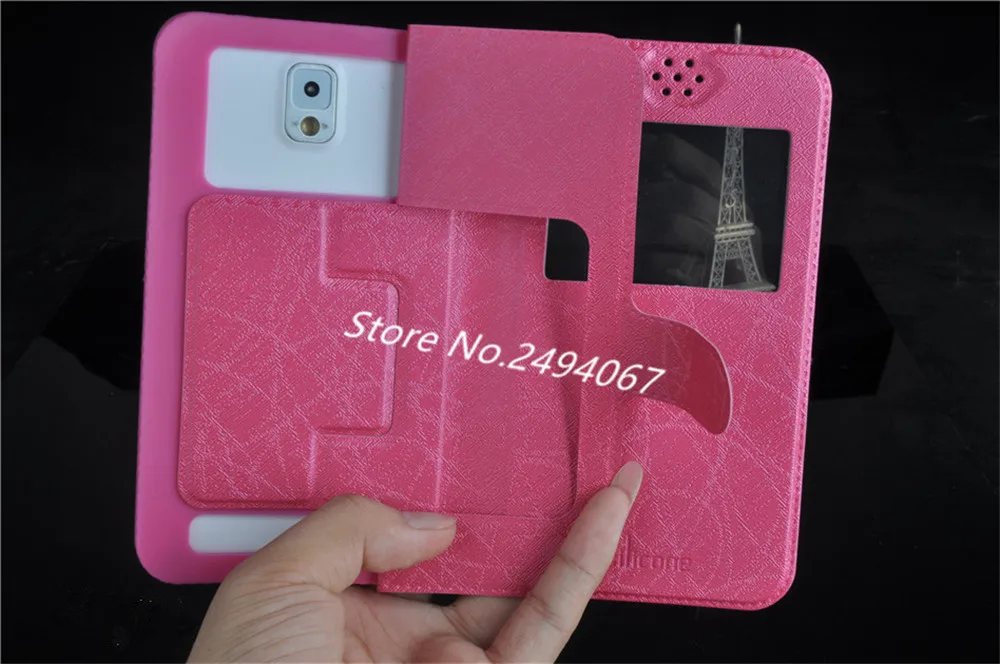 Для DOOGEE F5 4G Case Роскошный Кожаный Силиконовый Флип Случай1 с Вид из Окна ТПУ и Kickstand
