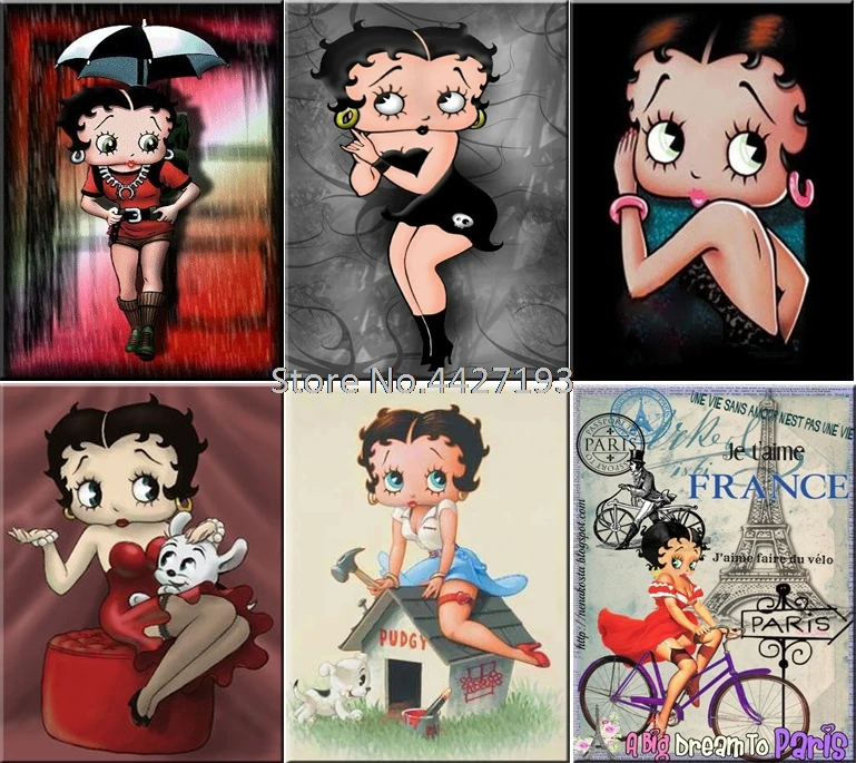 Алмазная мультяшная betty boop 5D алмазная картина вышивка крестиком квадратные Стразы Дрель полная DIY Алмазная мозаика для украшения