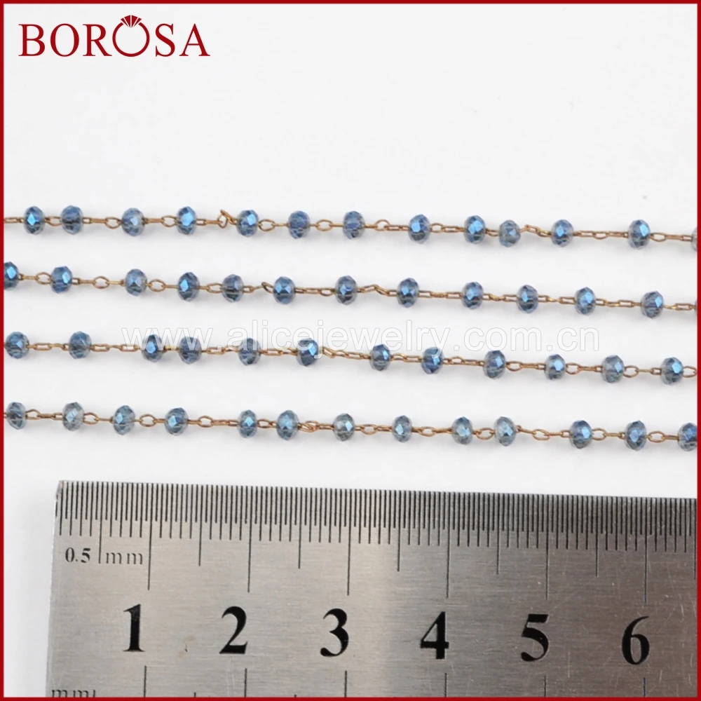 BOROSA Высококачественные золотые/латунные/серебряные цвета 3 мм темно-синие