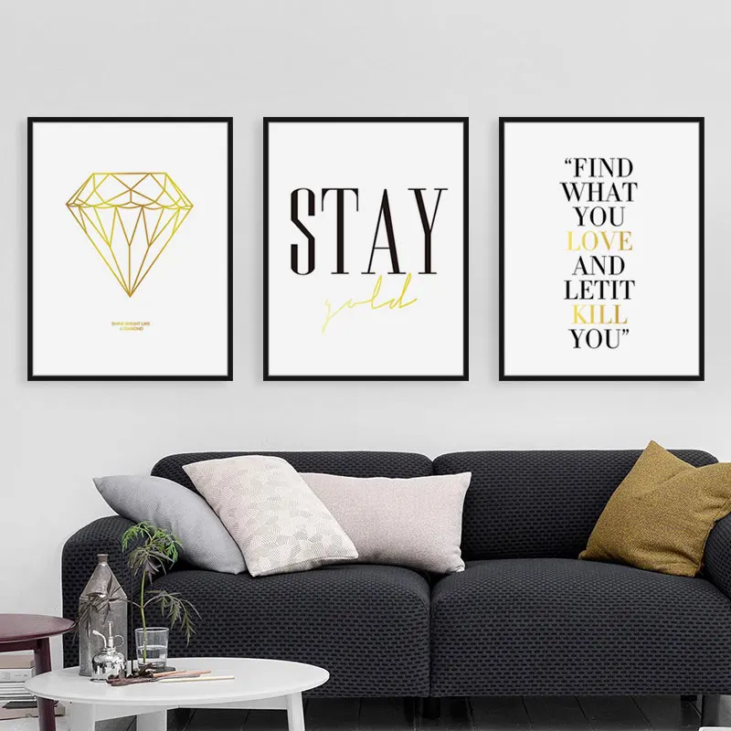 Современный минимализм алмаз котировки плакат A4 холст печать стены