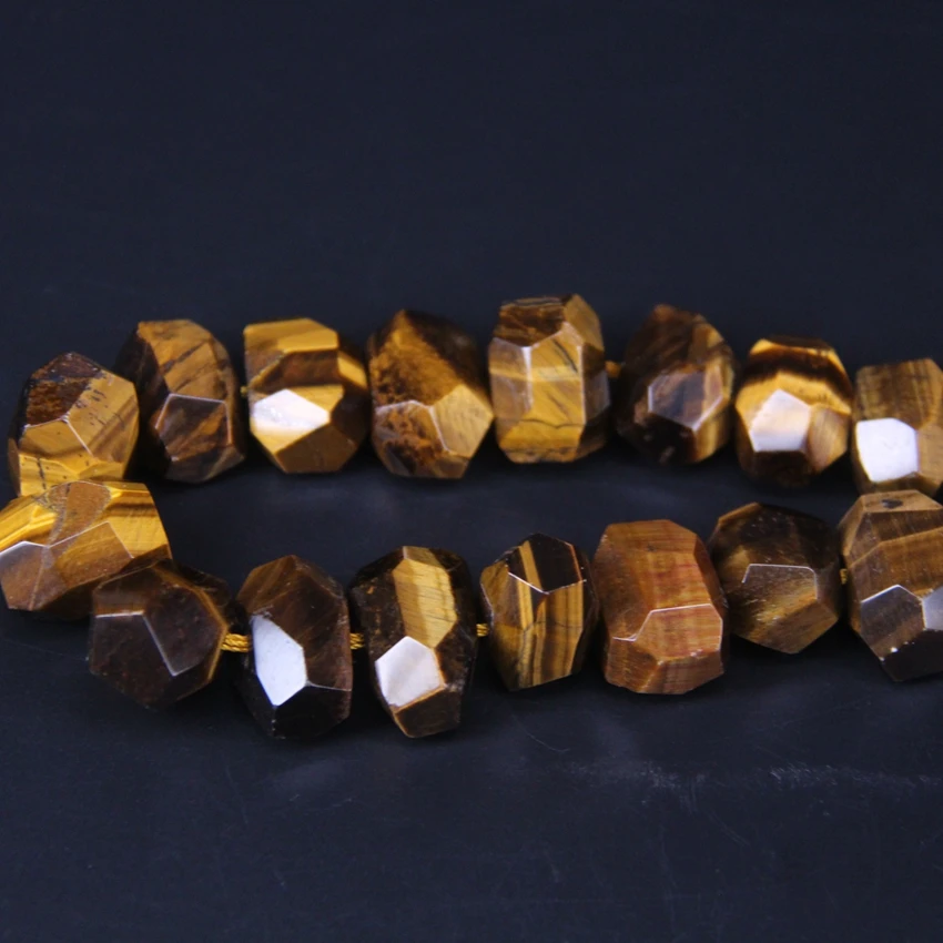 15.5&quot/strand Irregular Tiger Eye Stone Faceted Nugget Loose Beads Natural Yellow Gems Cut Freeform Pendant Jewelry Making | Украшения и