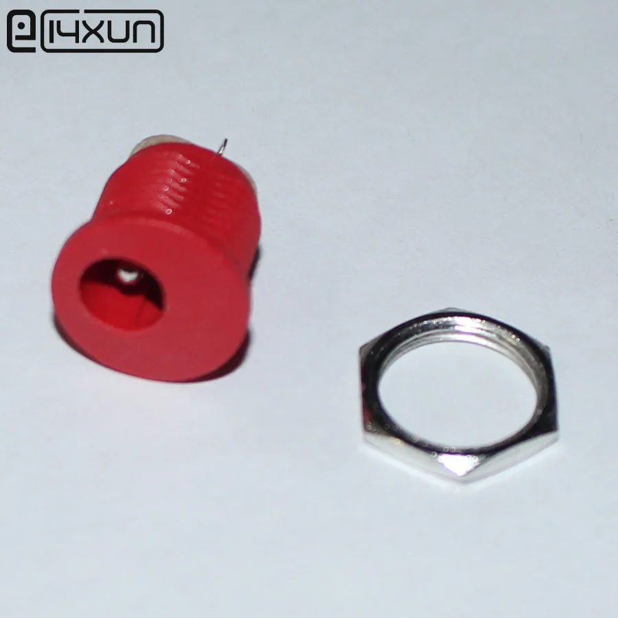 5pcs DC-022 5.5*2.1mm / 5.5x2.1mm DC Power Plug Socket Connector With Nut Panel Mounting Jack Adaptor Red color | Обустройство дома