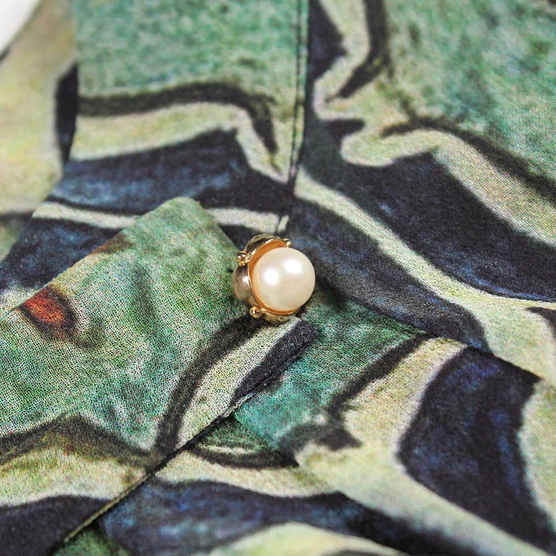 Элегантное женское повседневное модное платье с цветочным принтом свободное