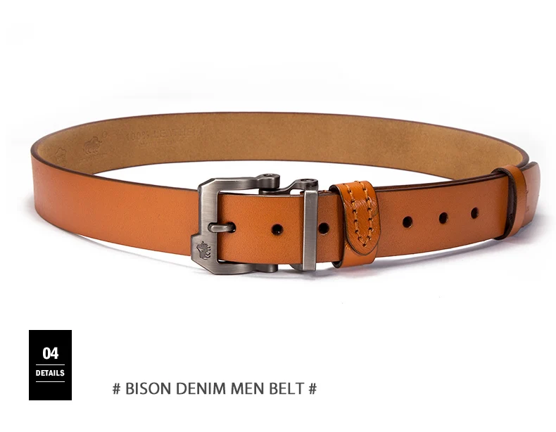 Бренд BISON DENIM, мужской ремень из воловьей кожи, натуральная кожа, пряжка, высокое качество, мужской ремень, винтажные джинсы N71223