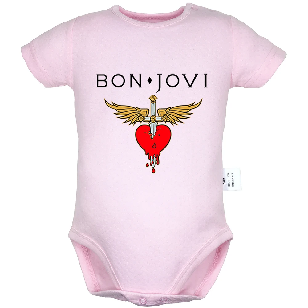 Bon Jovi Rock Band Wing Heart Sword Happy Halloween evil pumpkin lantern candy Newborn Baby Outfits Jumpsuit Infant Bodysuit | Детская