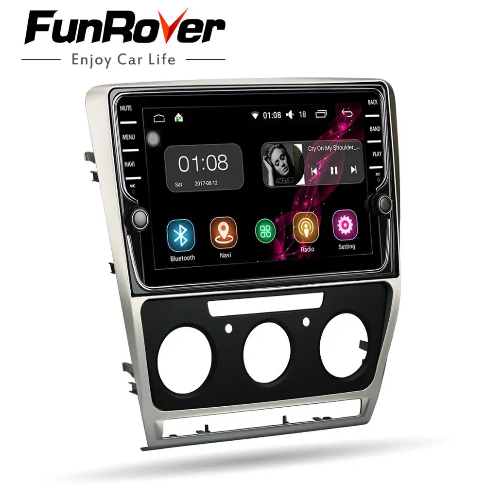 Funrover Автомобильная магнитола для Skoda Octavia 2007- 2+ 32G 4 ядер Мультимедиа gps Navi поддержка carplay SWC камера заднего вида Android 8.0 9 дюймов