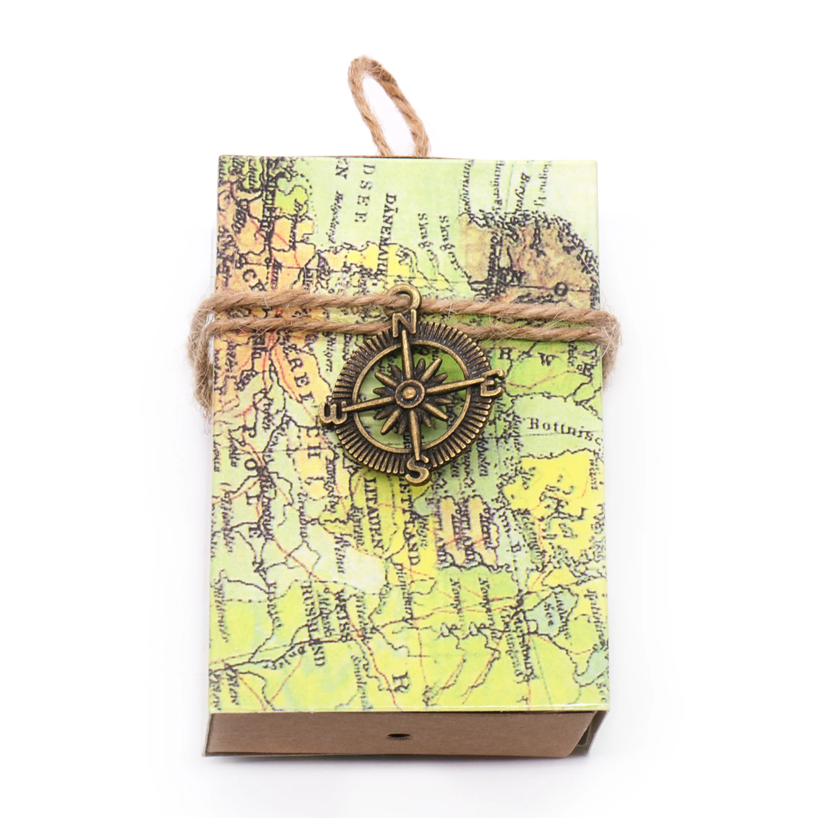 10 шт винтажная карта мира конфетная коробка с компасом Эйфелева башня шоколадная