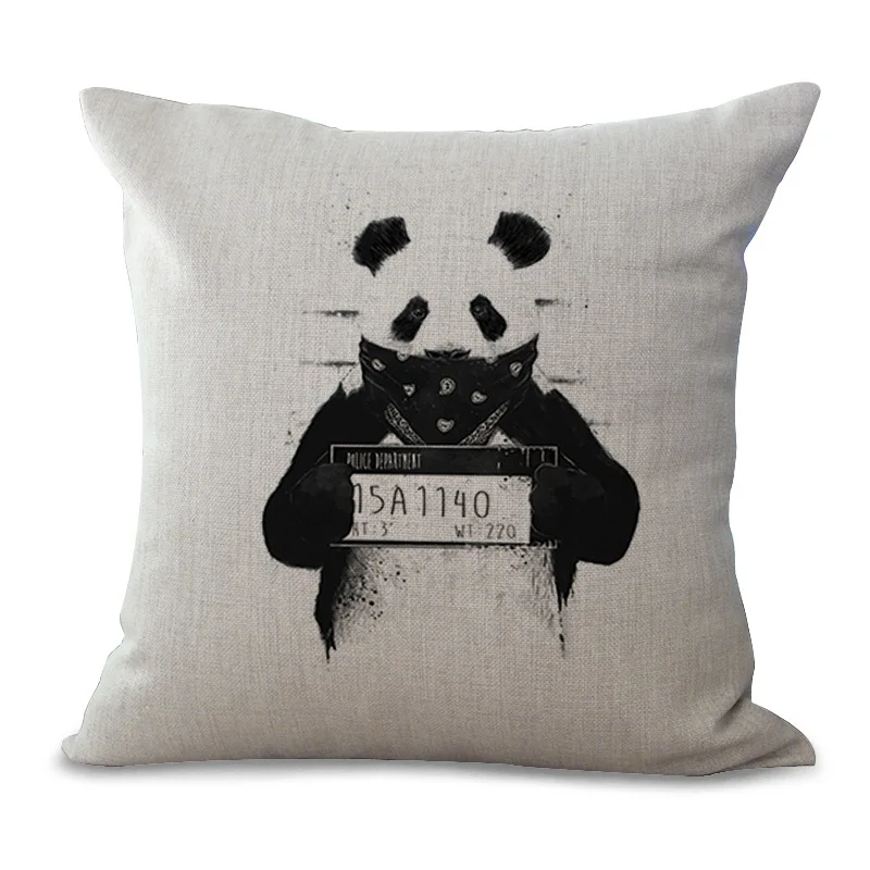 10 стилей милый мультяшный чехол для подушки с рисунком панды льняной Хлопковый