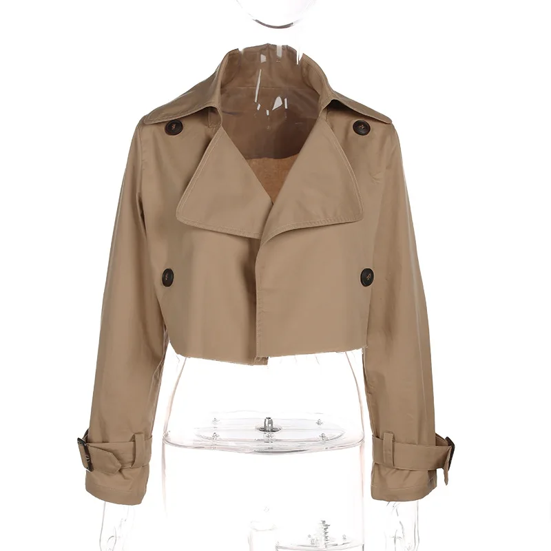 

2017 Fashion Sexy Women Turn-down Collar Button Bomber Short Jacket Design Casual Coat Punk Outwear
