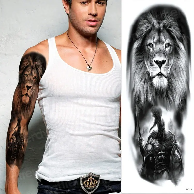 large arm sleeve tattoo waterproof sexy tattoo for women girls body stickers bikini temporary wing tattoos black big size water - Цвет: DZ111