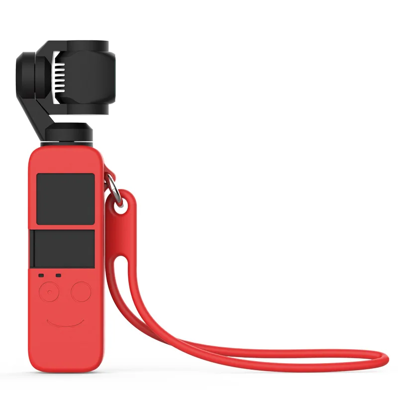 RED Camera Silicone Protective Cover Wrist Rope Set Silicone Protective Cover Wrist Rope for Dajiang Lingbi Osmo Pocket - Цвет: RED