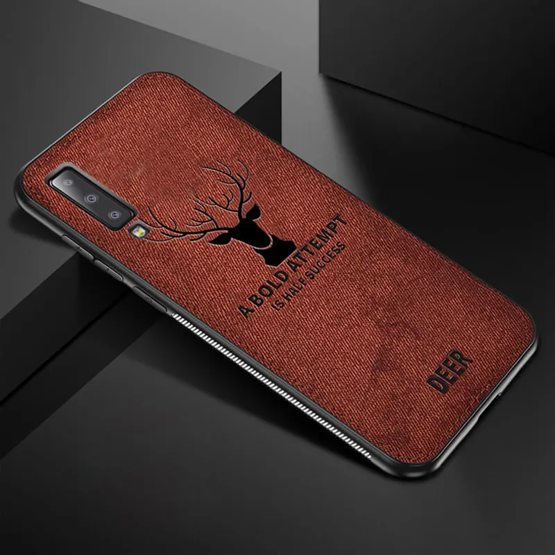 Коричневый Ткань мягкий чехол для samsung Galaxy A90 A80 A70 A40 A50 A30 S10 плюс S10e A6 A8 3D Олень в виде ракушки S9 J3 J4 J5 J6 J7 Pro A7 - Цвет: Коричневый