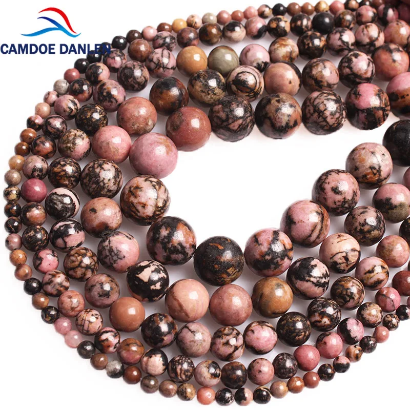 Круглые бусины CAMDOE DANLE из натурального камня и родонита 4 | 6/8/10/12 мм|loose beads|beads for