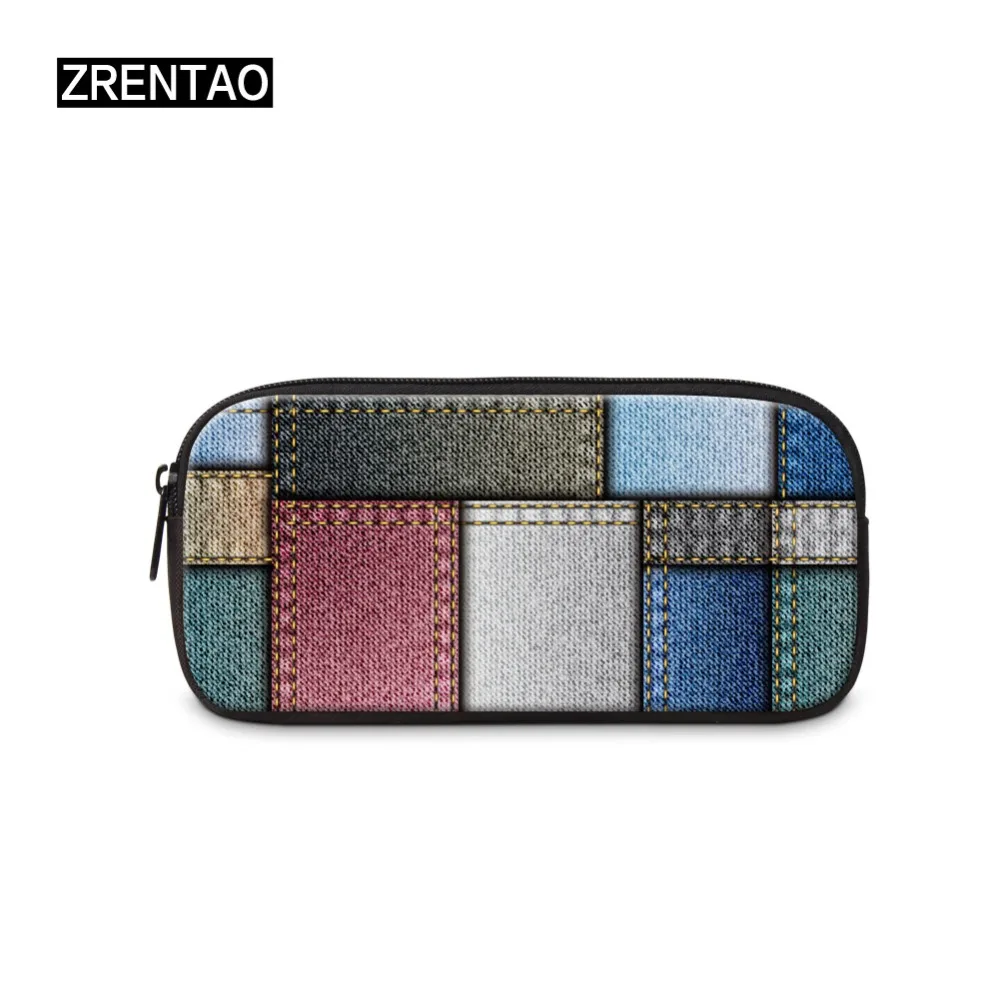

Пенал zренао на молнии для студентов, полиэстеровый Модный чехол для ручек для девочек и мальчиков, женская косметичка, клетчатая косметичк...