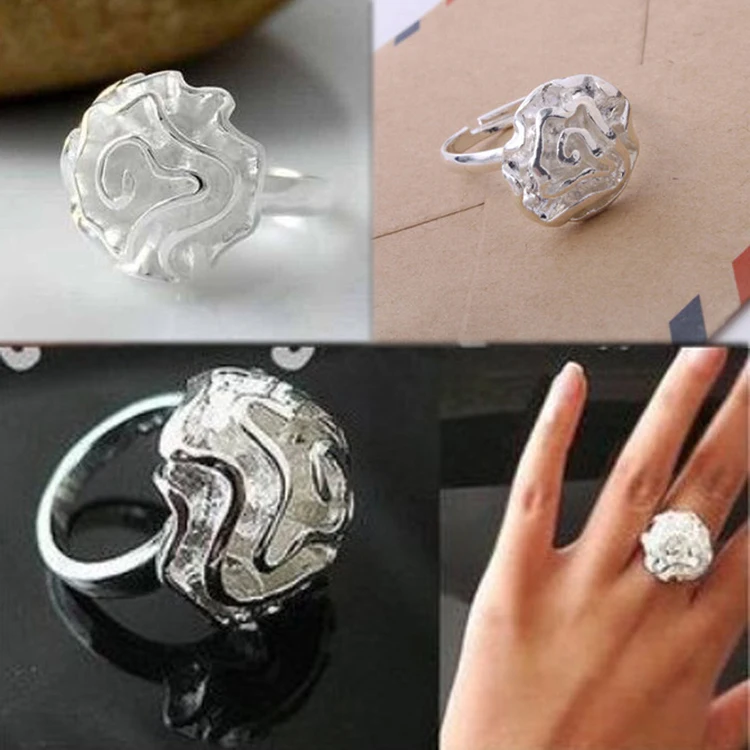 New Korean Fashion Flower Rose Ladies Section Rings Adjustable Women Girl Jewelry Valentine's Day Gift RING-0237