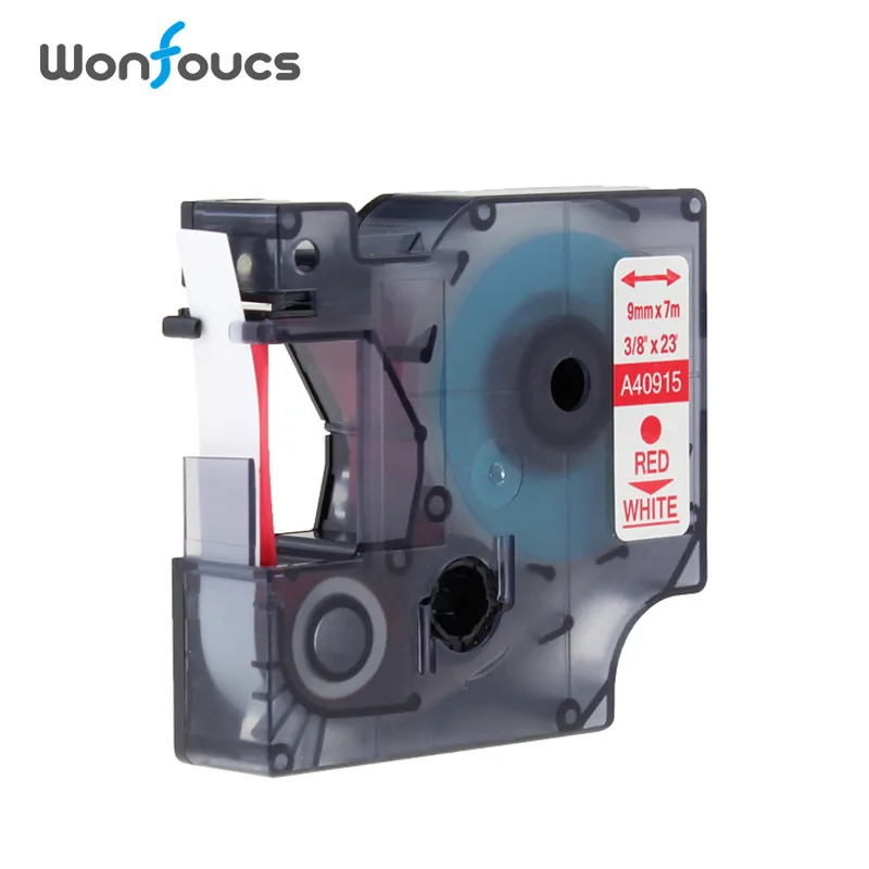 6 цветов Dymo D1 9 мм ярлык 40913 40910 40914 40915 40916 40917 S0720680 ламинированные ленты совместимый принтер Dymo - Цвет: Red On White