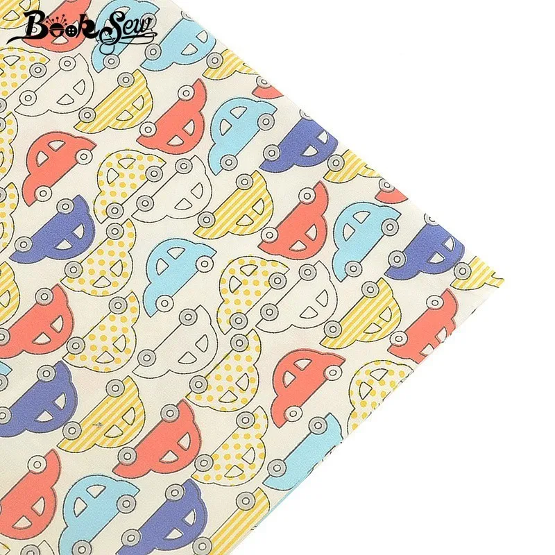 Booksew 100% хлопчатобумажная ткань с рисунком автомобиля толстые четверти Сделай Сам