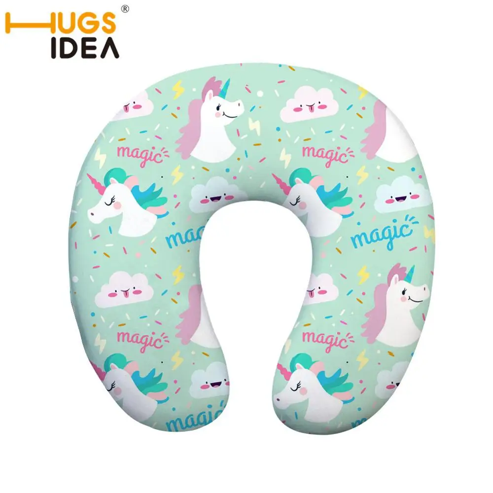 HUGSIDEA UnicornTravel подушка надувная подушка для шеи u-образная подушка для шеи из ПВХ стекающая Подушка поддержка полета путешествия - Цвет: L356CT