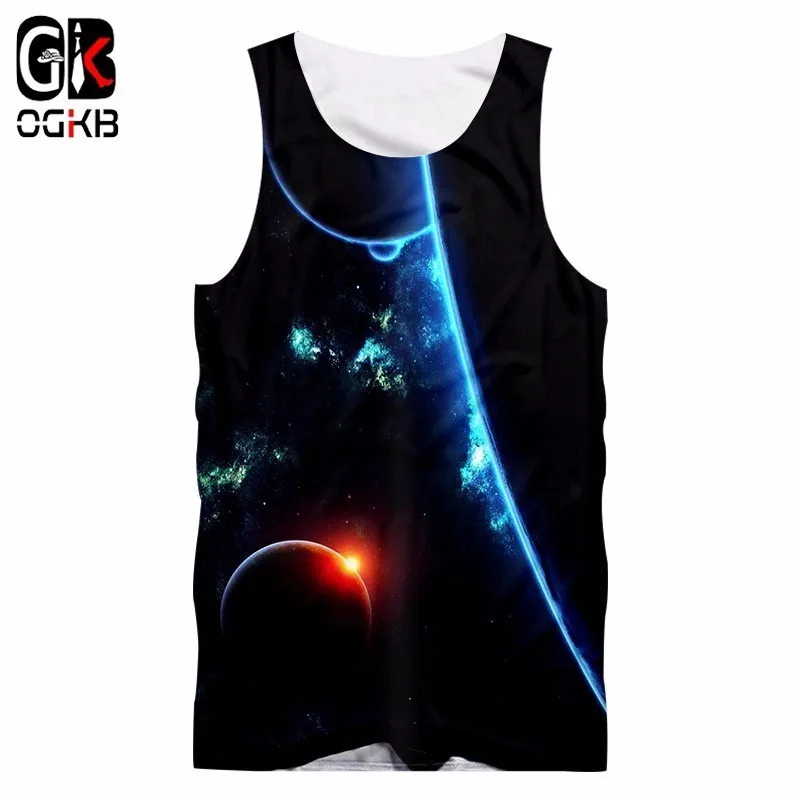 OGKB Горячая Мода сексуальные топы на бретелях для мужчин без рукавов жилет Galxy