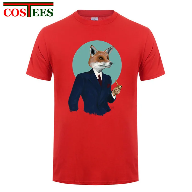 Коллекция 2017 года футболка топы футболки летняя мистер Фокс Geek письмо печать