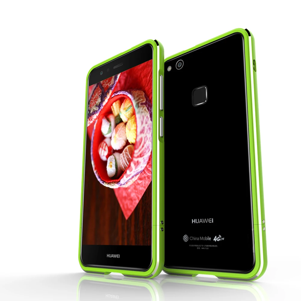 Зеленый Роскошные Делюкс ультра тонкий алюминиевый бампер для huawei P10 Lite 5," чехол+ 2 пленки(1 на передней панели+ 1 сзади - Цвет: Зеленый