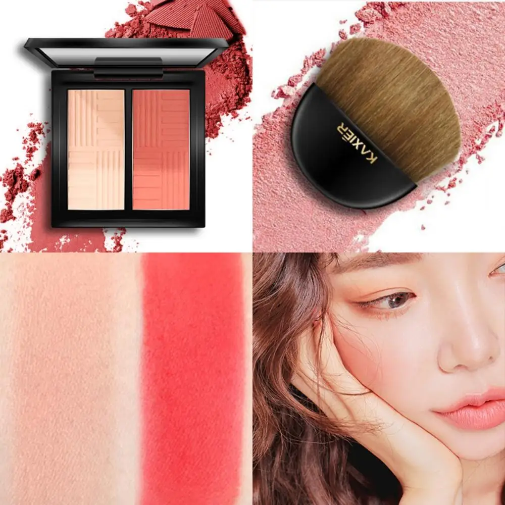 Двухцветные румяна в городском стиле водостойкие яркие стойкие пудра|Румяна| |
