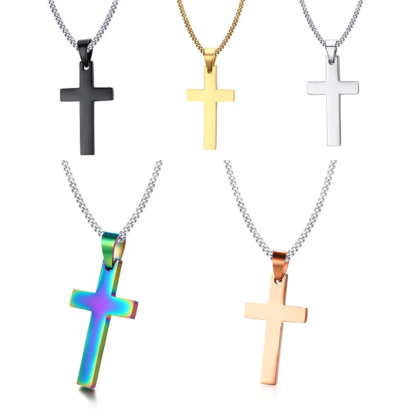 Ожерелье мужское из нержавеющей стали с гравировкой 24 дюйма|male jewelry|curb chaincross necklace