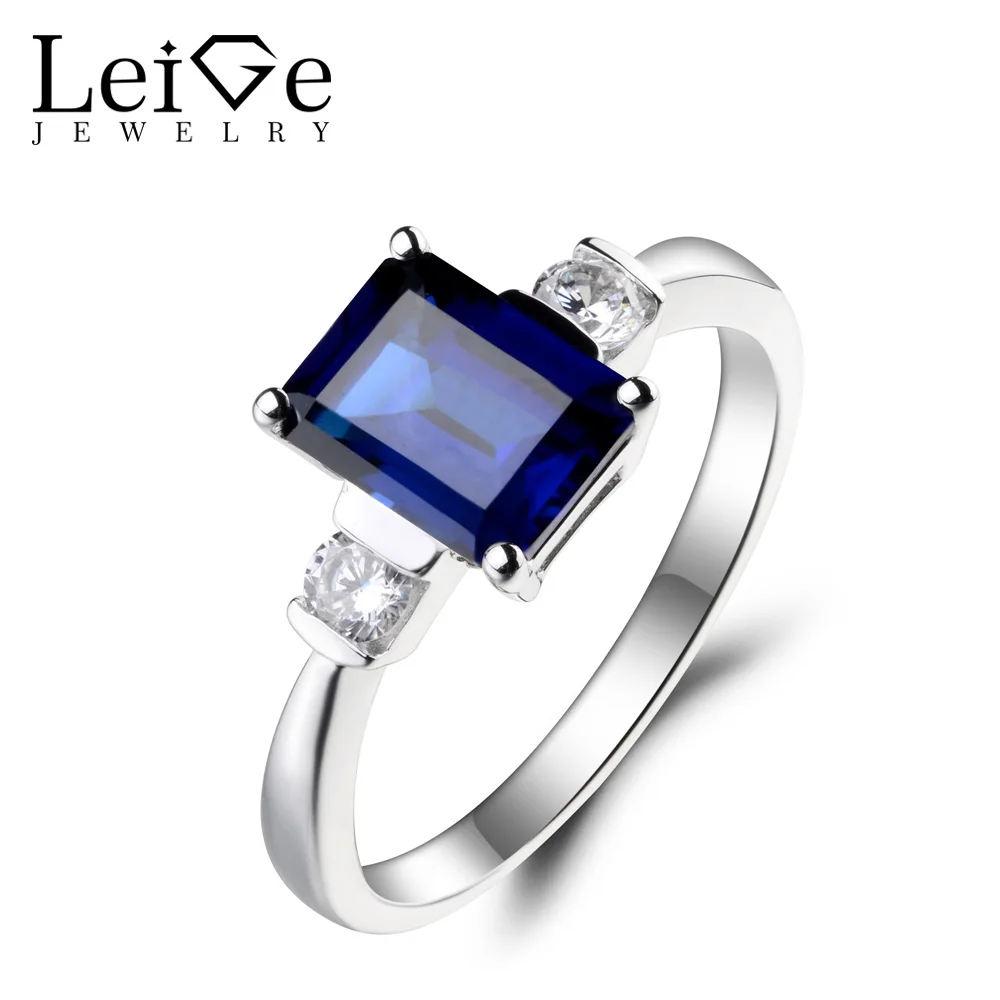 Женское Обручальное кольцо с синим сапфиром|925 sterling gemstone rings|emerald engagement ringgemstone rings