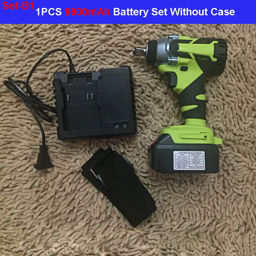 360N/M 16800mah 1/2 бесщеточный крутящий момент беспроводной Hilti Электрический Kress Bort Электроинструмент литиевая батарея автомобильный ударный электрический ключ - Цвет: 1PCS 9800mAh No Box