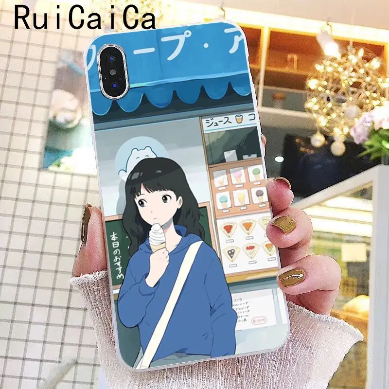 Чехол для телефона Ruicaica Japan ice cream girl Kawaii с японскими розовыми цветами iPhone 8 7 6 6S Plus X