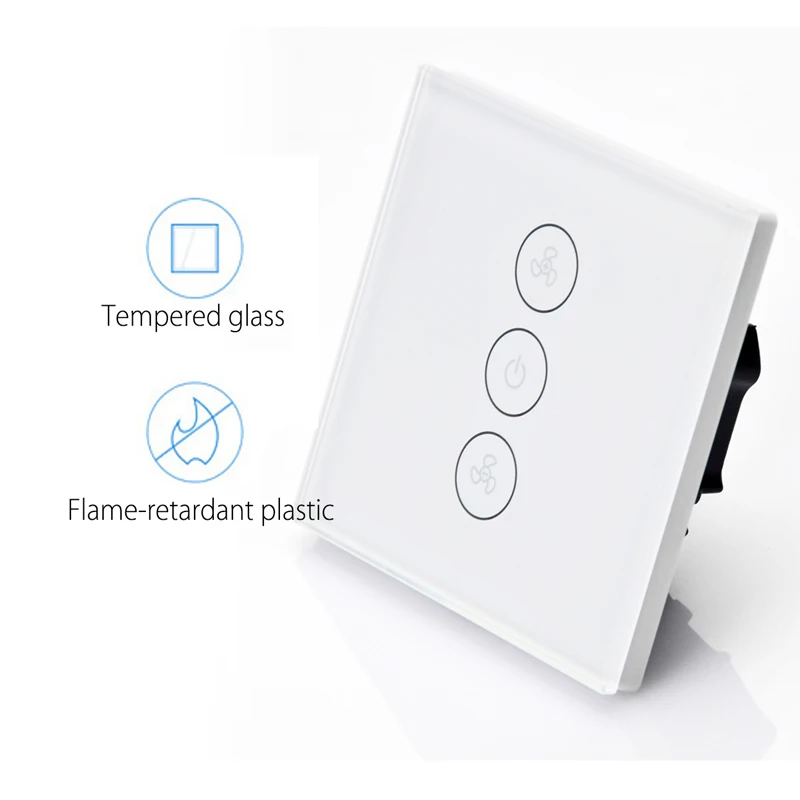 EU WiFi Celling Fan switch Glass panel App remote control Smart home with Google and Alexa support voice | Обустройство дома