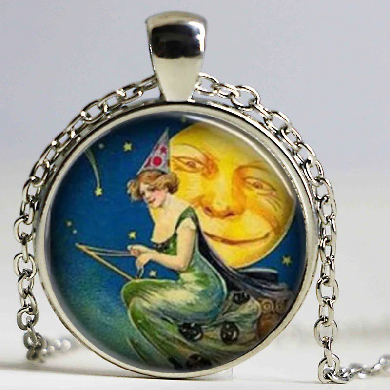 Стеклянный купол оптом ожерелье с ведьмой сказочная ведьма кулон стеклянный