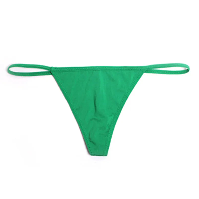 green MiaoErSiDai,, 3 шт./лот, женские стринги, трусы для девушек, сексуальные стринги, тонкая кожа, соблазнительные Однотонные трусы большого размера S-5XL# TH02 - Цвет: green