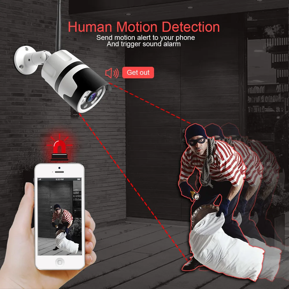 HD 1080P 5MP Bullet WiFi IP камера ONVIF беспроводная уличная камера ночного видения 20 м CCTV камера безопасности двухсторонняя аудио сигнализация P2P CamHi