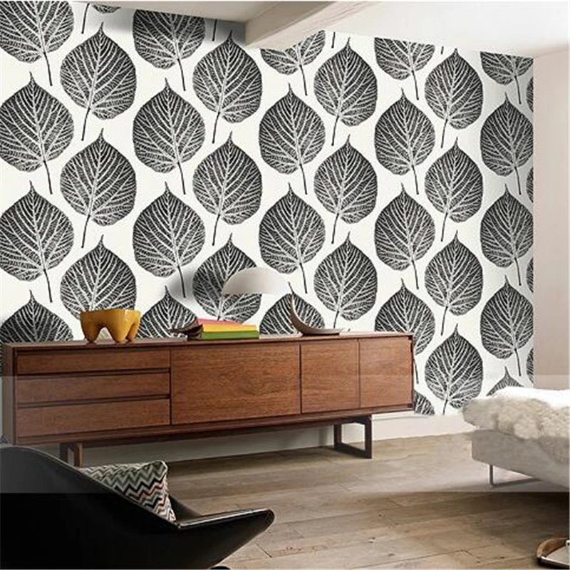 

beibehang Modern minimalist Bodhi big leaf living room TV background wallpaper Nordic style bodhi Hotel special wallpaper