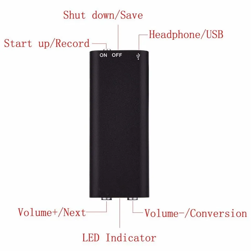 3-в-1 диктофон миниатюрный запись голоса Caneta Espia U-диск ручка для звукозаписи