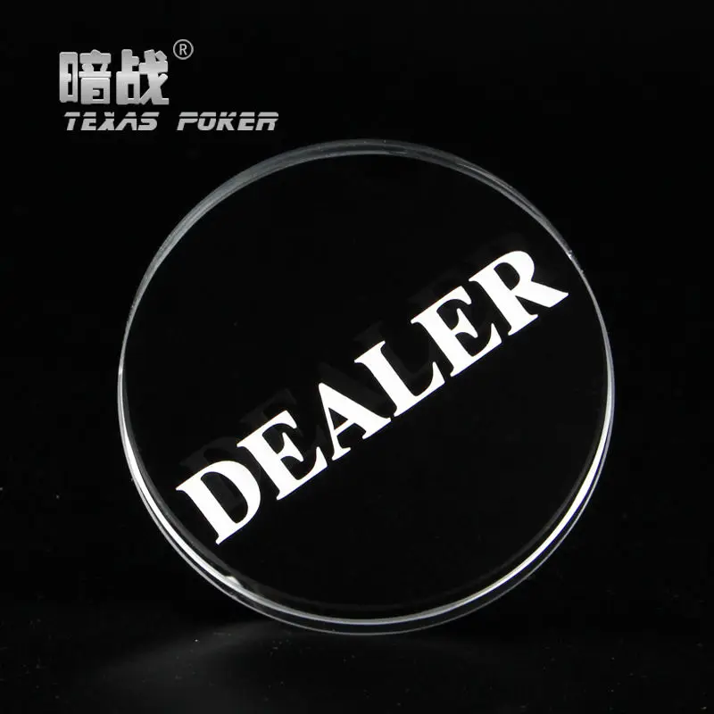 2pcs/lot Crystal Button With One Side Engrave Letter DEALER Pressing Poker Cards Guard Dealer | Спорт и развлечения